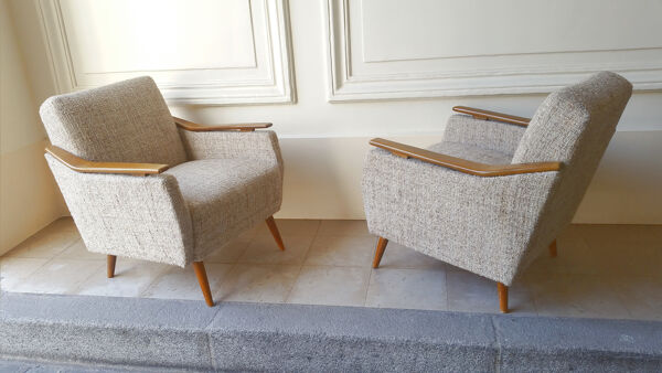 1/2 fauteuils club cubique années 50 60 vintage Originaux parfait etat