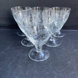 Port wine service – Blown, engraved and cut crystal – Art Deco