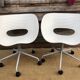 Fauteuil pivotant à roulette Tom Vac design Ron Arad édition Vitra vintage 90 blanc