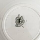 6 mismatched ironstone flat plates Murier Violetta