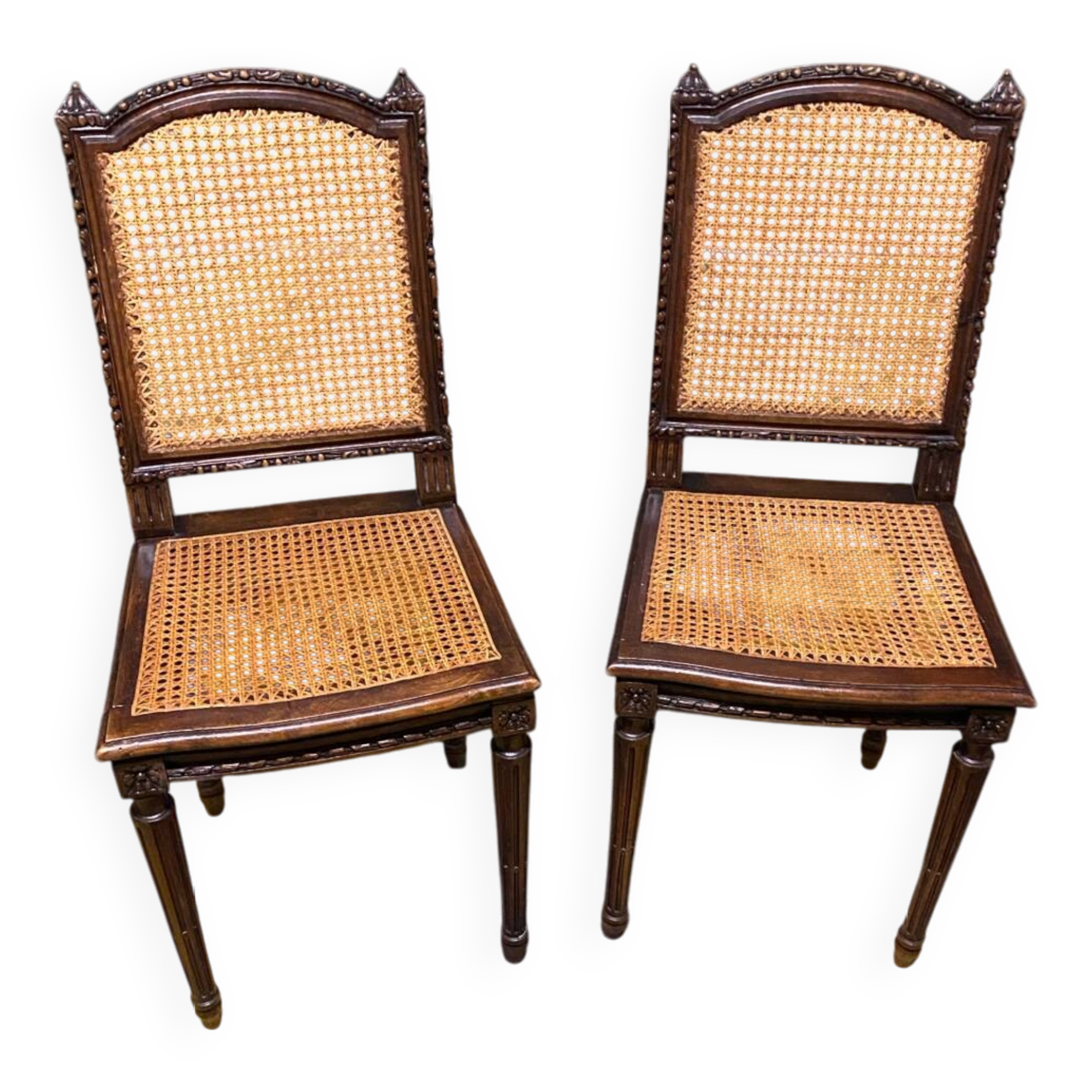 Louis XVI style caned chairs