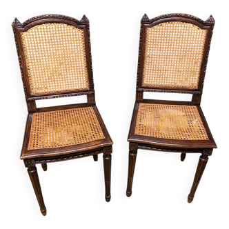 Chaises cannées style Louis 16