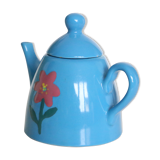 Blue ceramic teapot, vintage