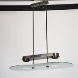 Lumi Milano Mid-Century Chandelier in Brass and Glass – Italy, 1970s