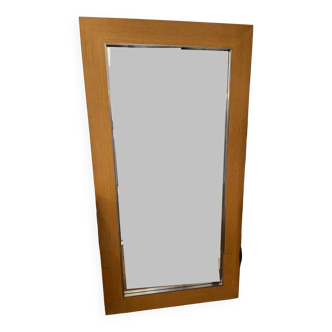 Large mirror with wide oak border