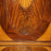 George III Sheraton linen cupboard in walnut, circa 1760.