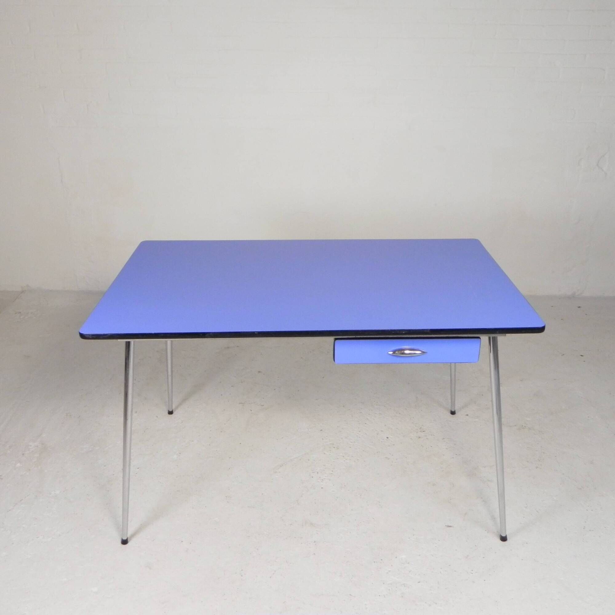Formica table, desk with 2 drawers, 1950s