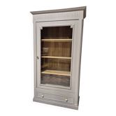 Glass display cabinet with drawer