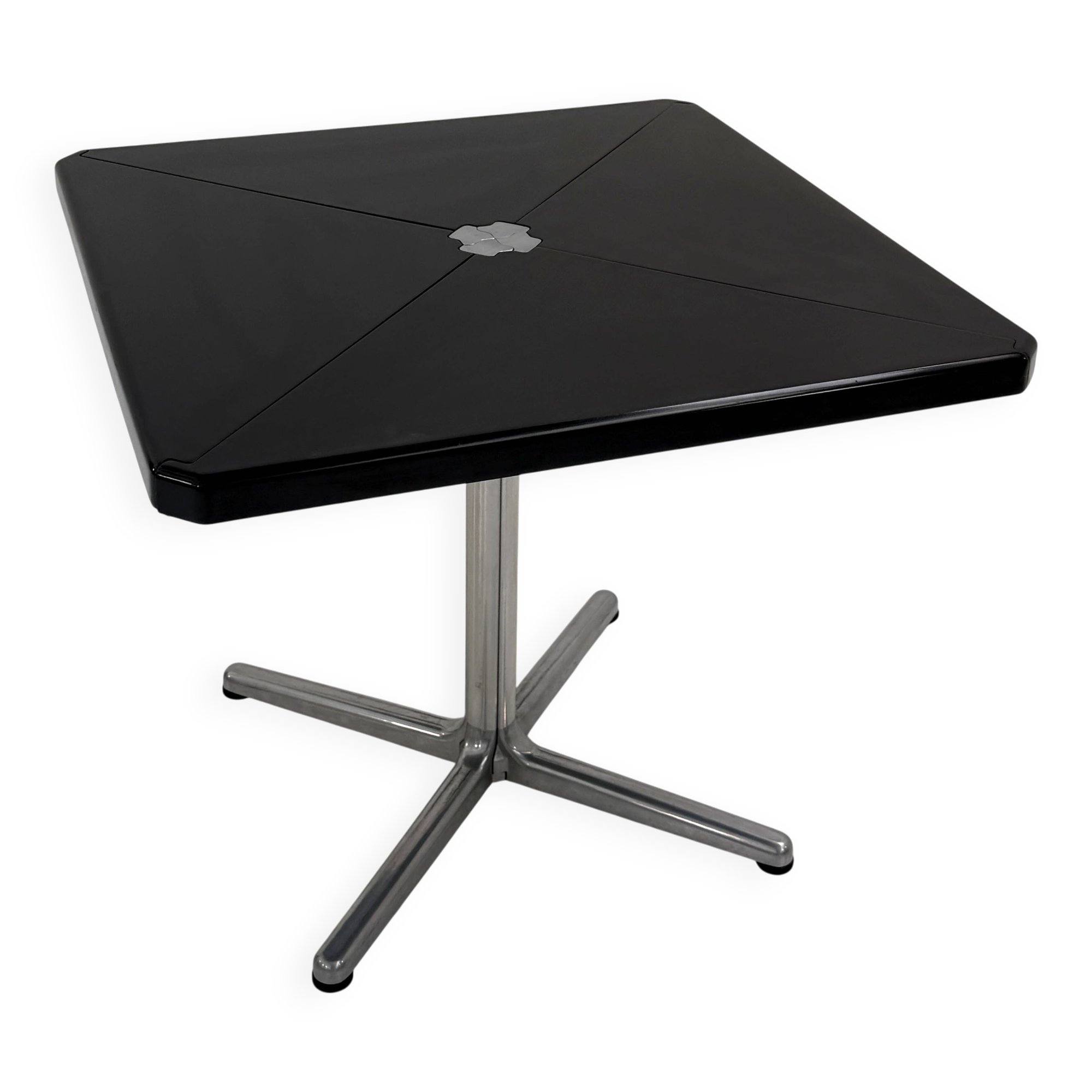 Black Plana folding table by Giancarlo Piretti for Anonima Caste