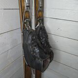 Pair of vintage wooden skis