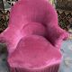 Pair of pink velvet toad armchairs