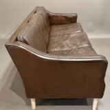Scandinavian design 3-seater leather sofa 1950