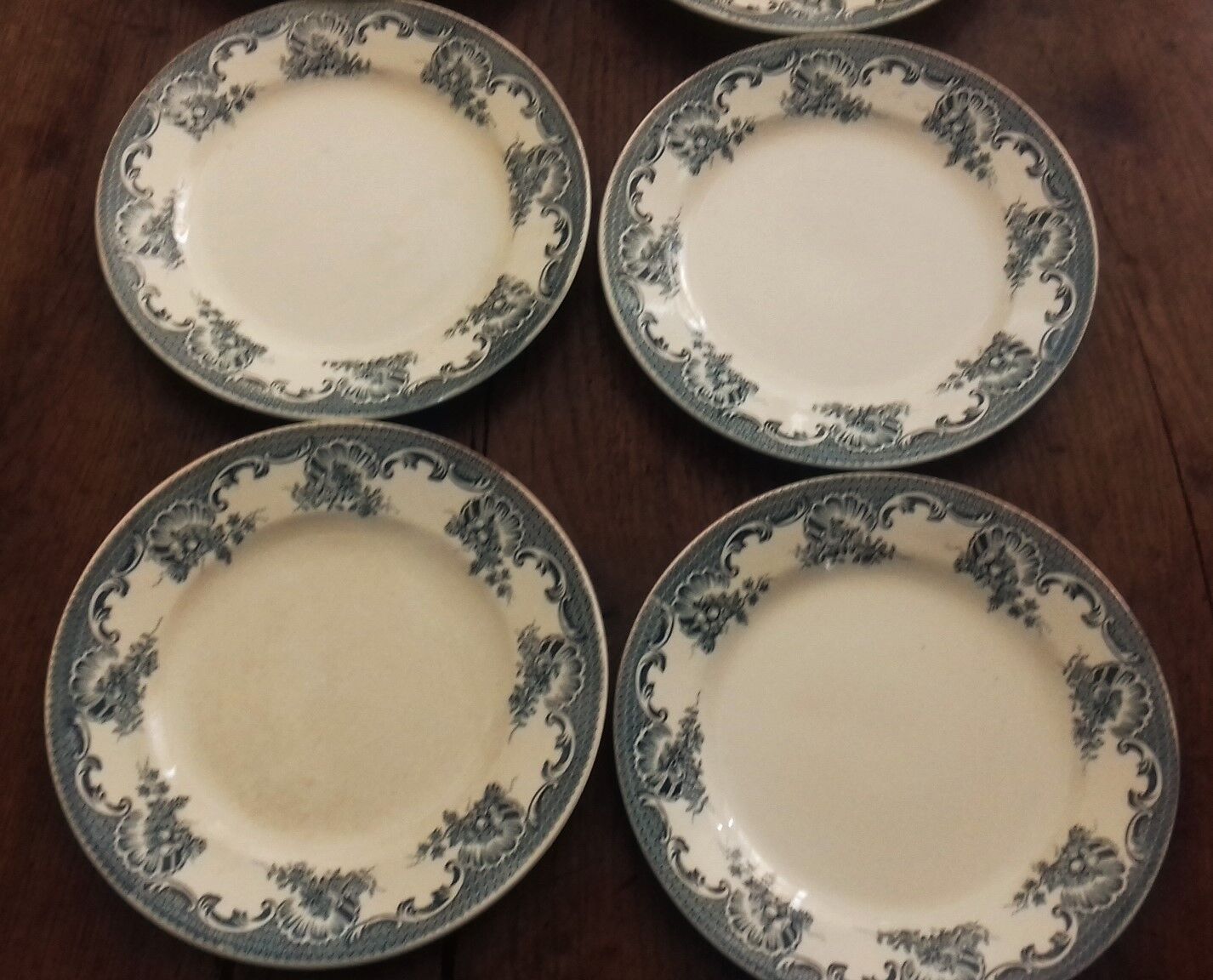 Lot 10 plates Plate Terre de Fer Bleu Moulin des Loups La Vallière