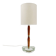 Scandinavian table lamp in glass, wood and brass 1960 Nybro Armaturfabrik
