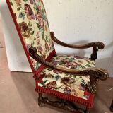 Pair of Renaissance style armchairs in solid walnut, 19th century