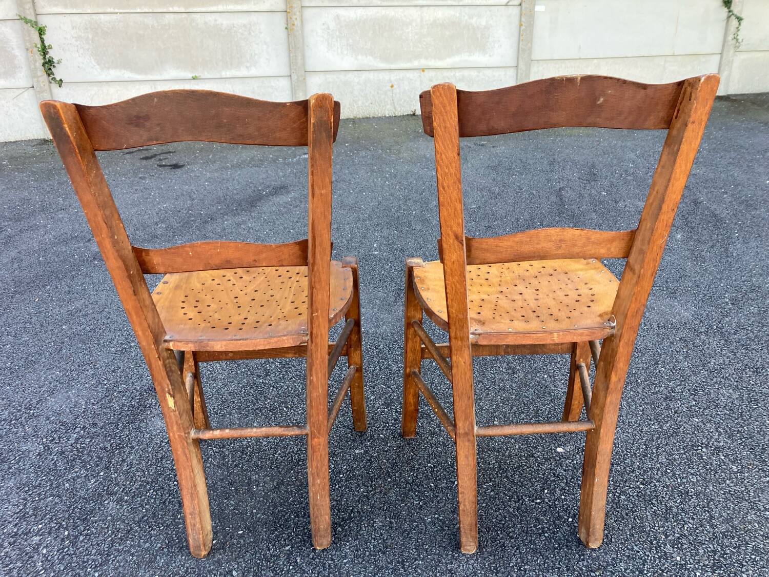 Vintage Bistro Wood Chairs Stamped Luterma