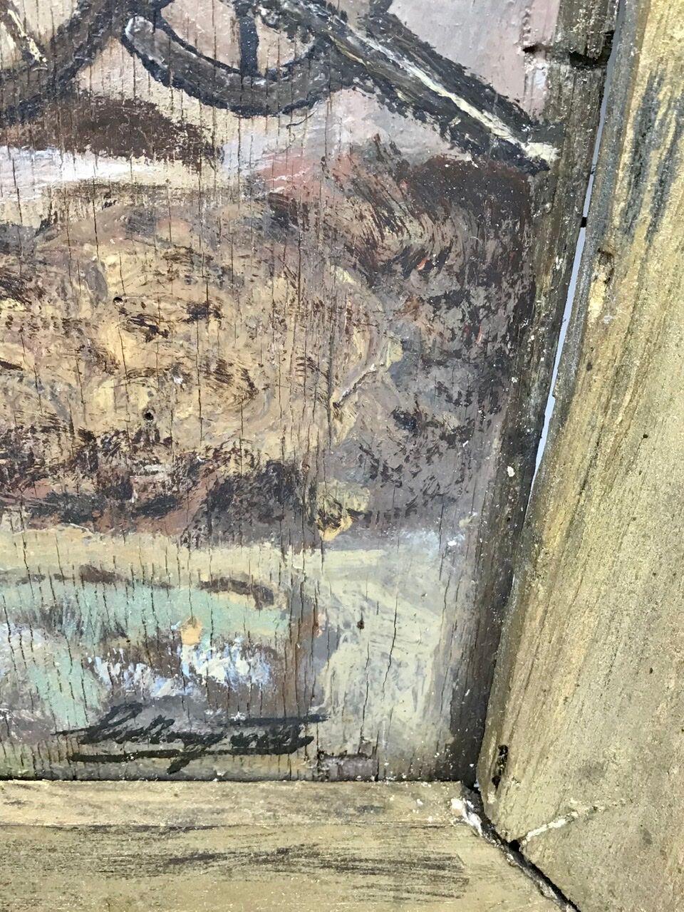 Old table, 1960s farmyard