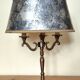 brass three-light bouillotte lamp, desk lamp
