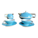 French Art Deco tea set for two – Turquoise blue