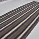 Couverture en kilim en laine turque Oushak à rayures, sku 3776