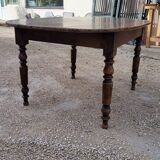 Oval Burgundy Farm Table in solid oak 19th