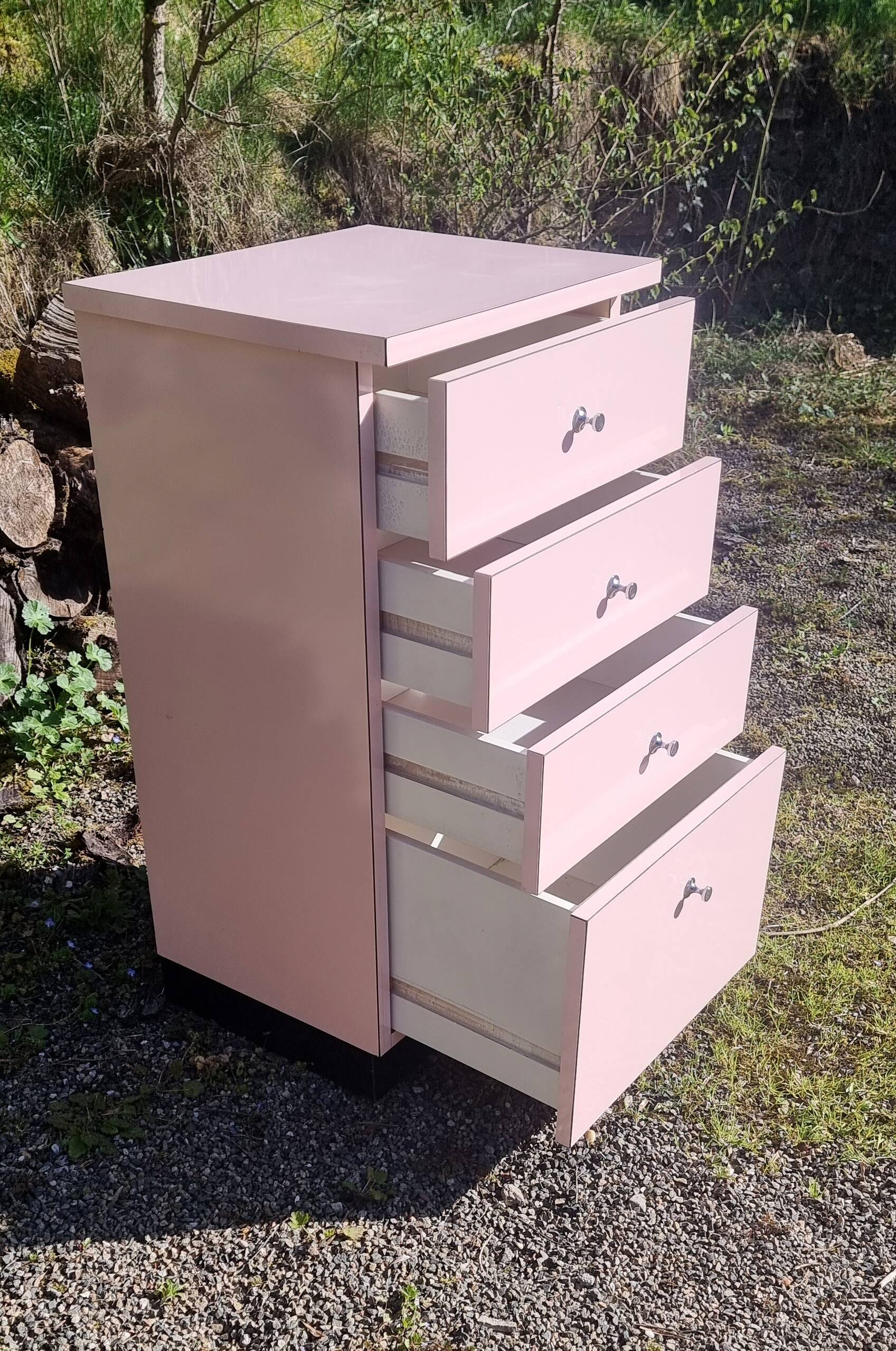 Vintage 1970s formica chest of drawers