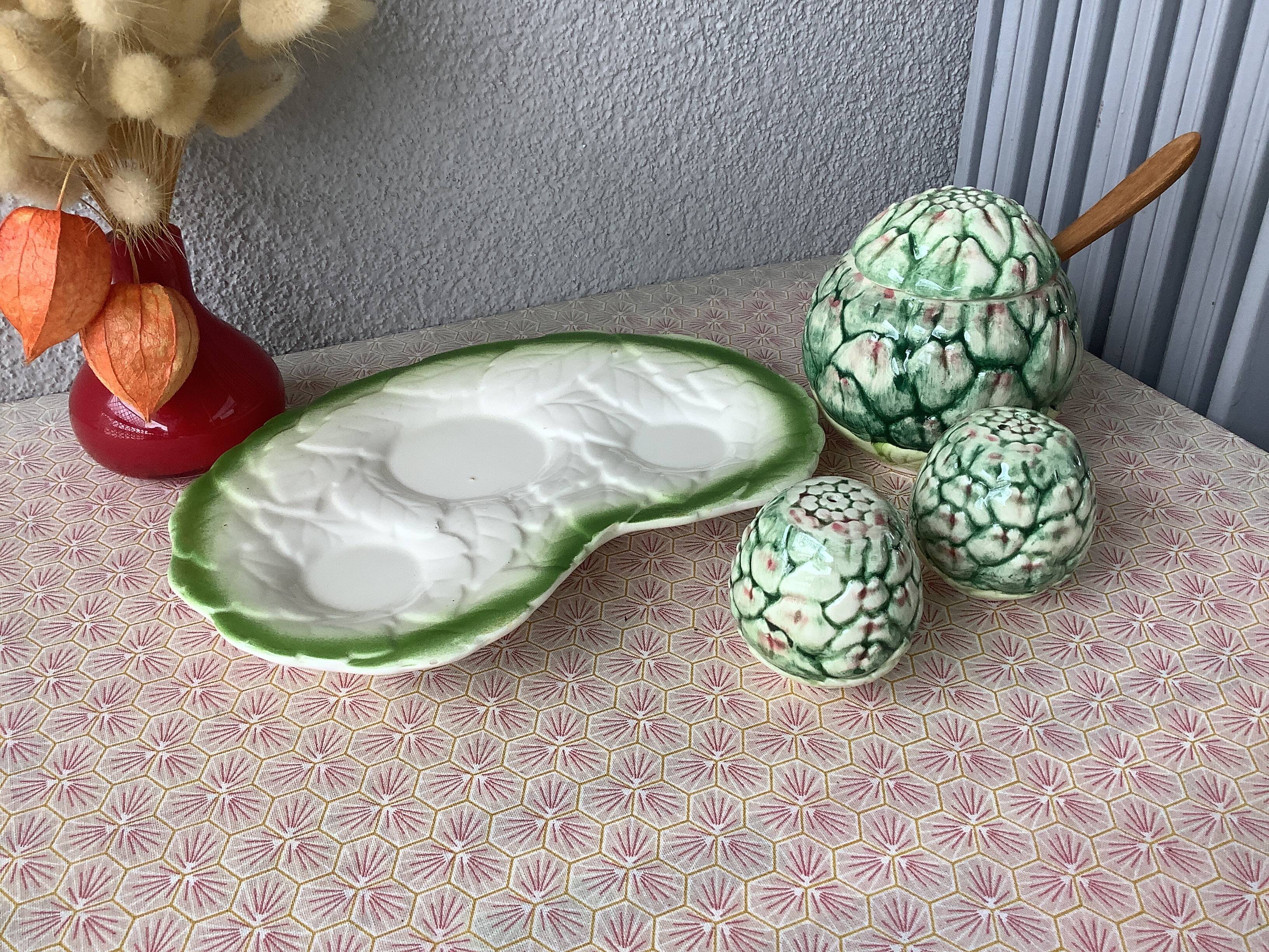 Fratelli Gialletti Italy barbotine salt, pepper and mustard shakers