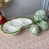 Salière, poivrier et moutardier en barbotine Fratelli Gialletti Italy