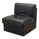 Black leather pouf/armchair, Italian design, 1960s, made in Italy.