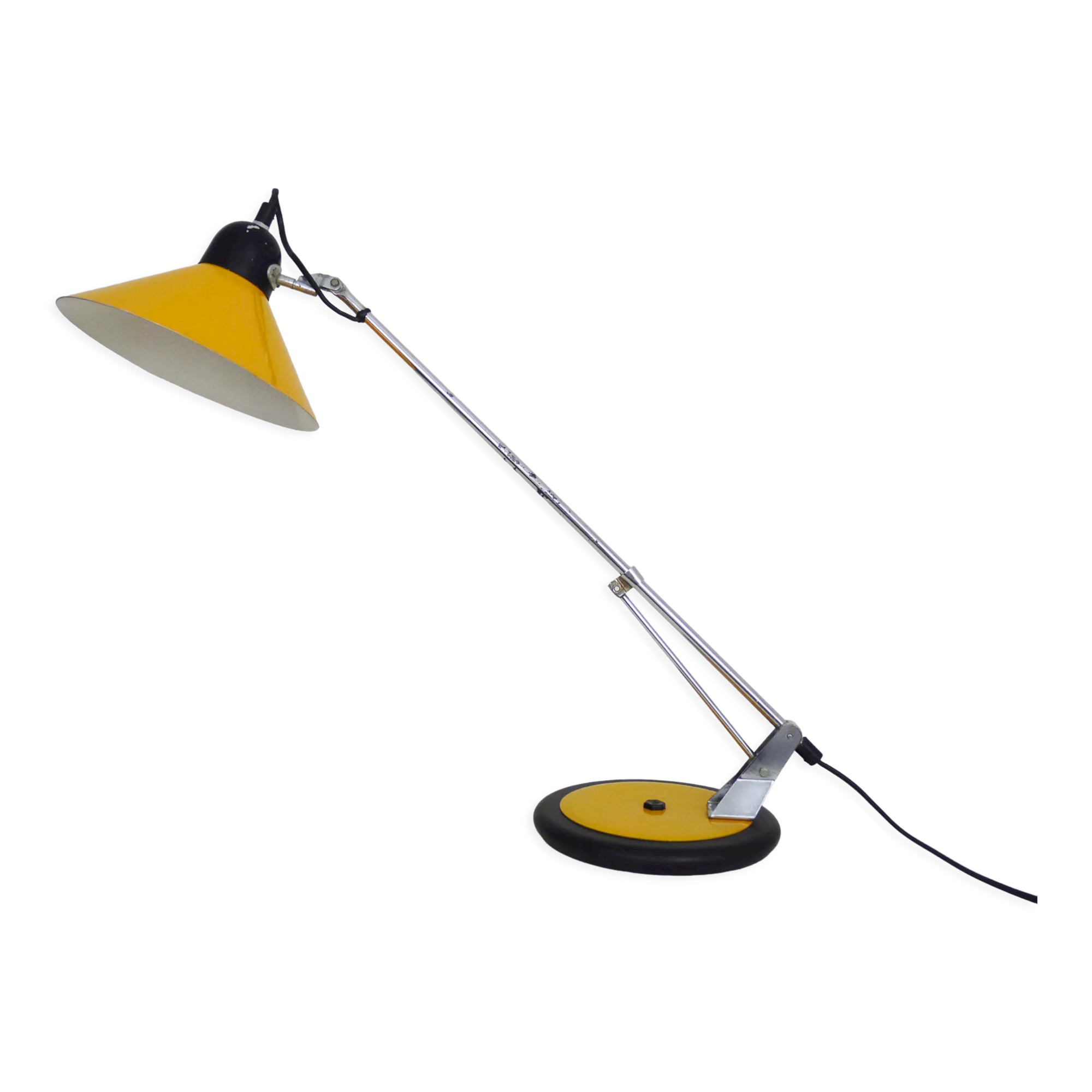 Aluminor yellow metal articulated lamp, 70s