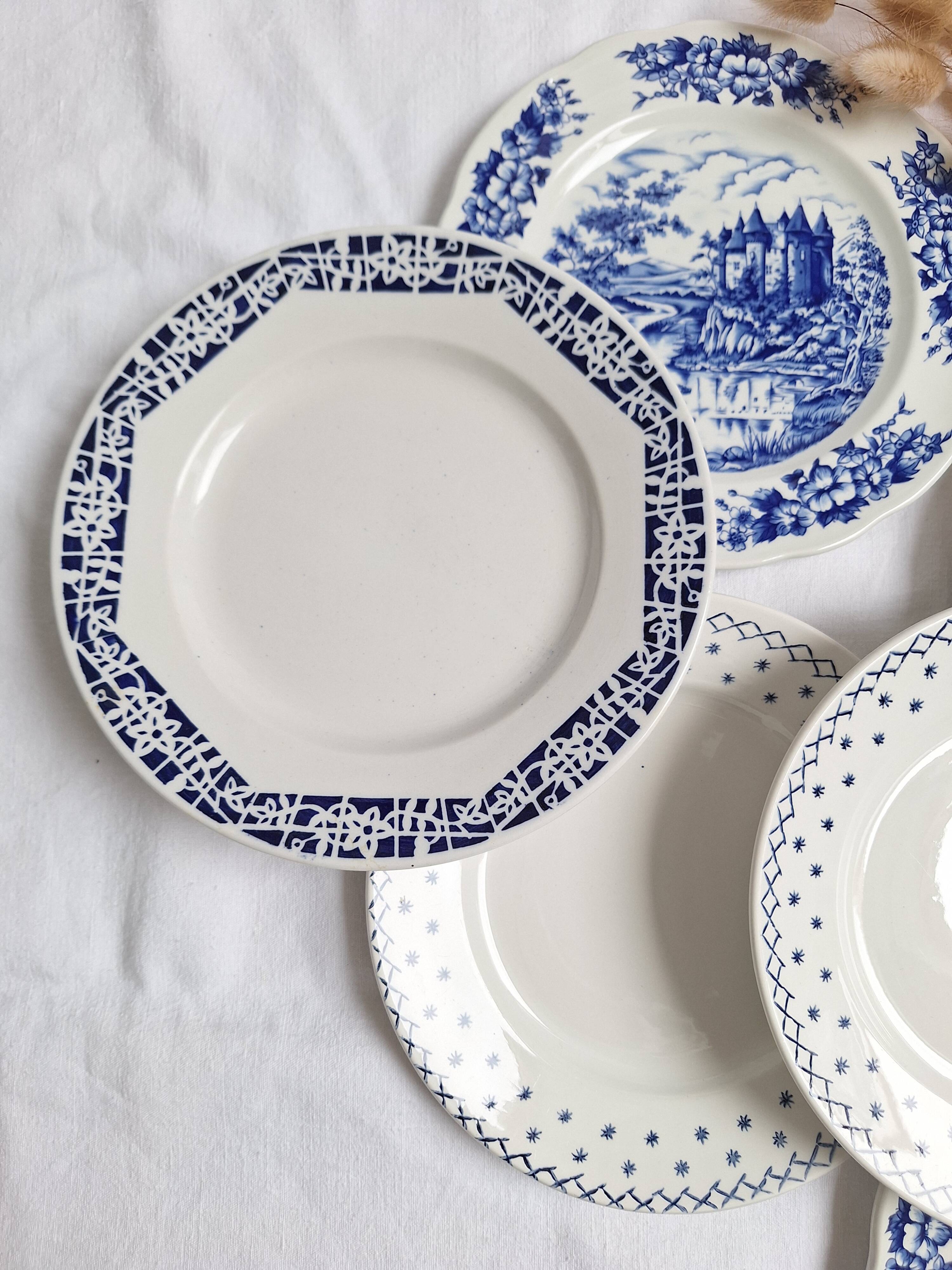 Vintage blue dinner plates