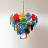 Vintage Murano glass chandelier with 10 lights, Italy 1980.