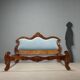 Antique Louis-Philippe bed in carved walnut, Italy, 19th century.