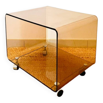 Magnifique table basse ou bout de canapé en Plexiglass Roche Bobois