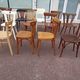 Set of 12 mismatched wooden bistro chairs - vintage