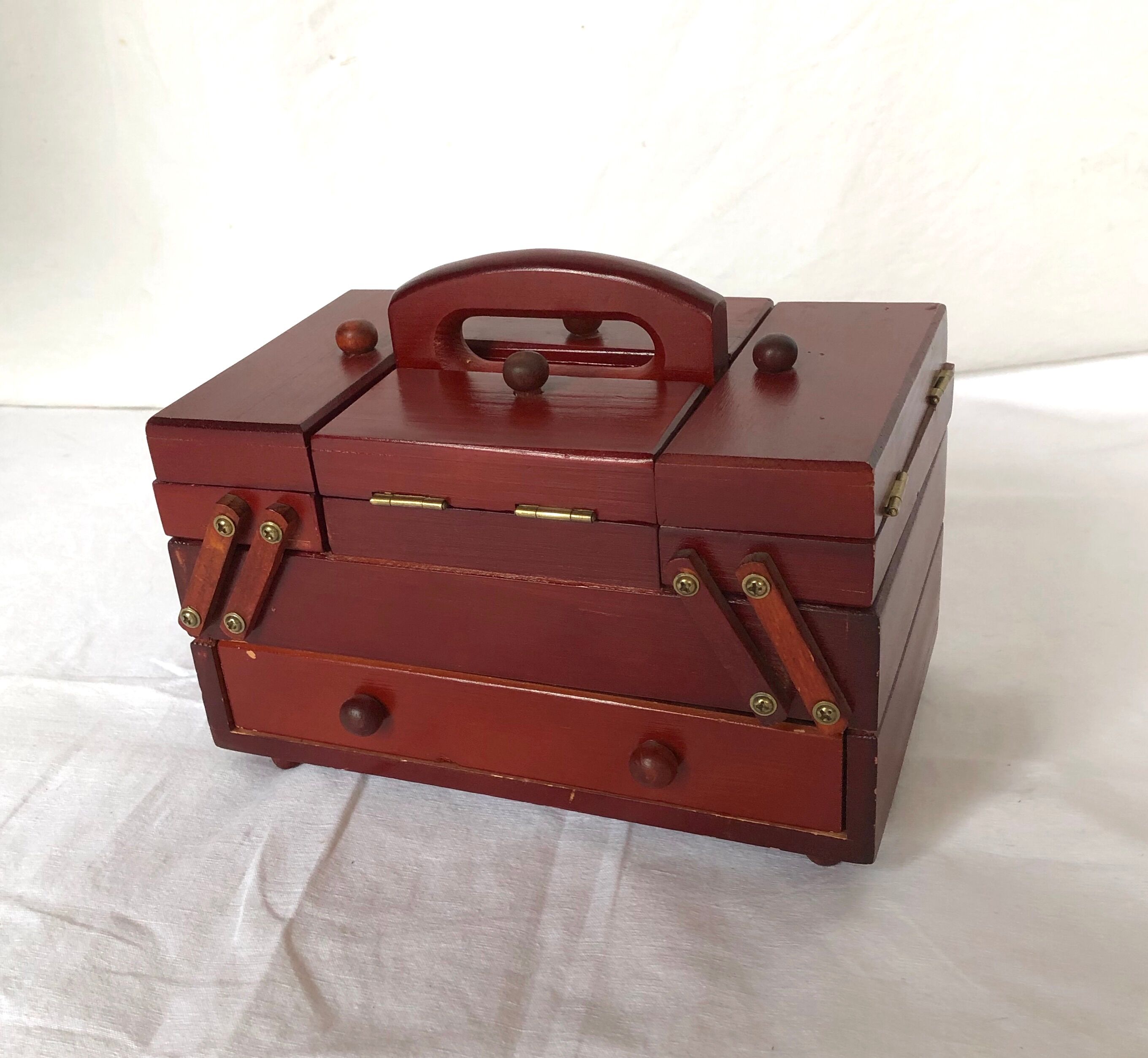 Vintage wooden sewing box