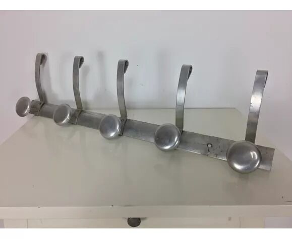 Industrial wall coat rack 5 aluminum hooks