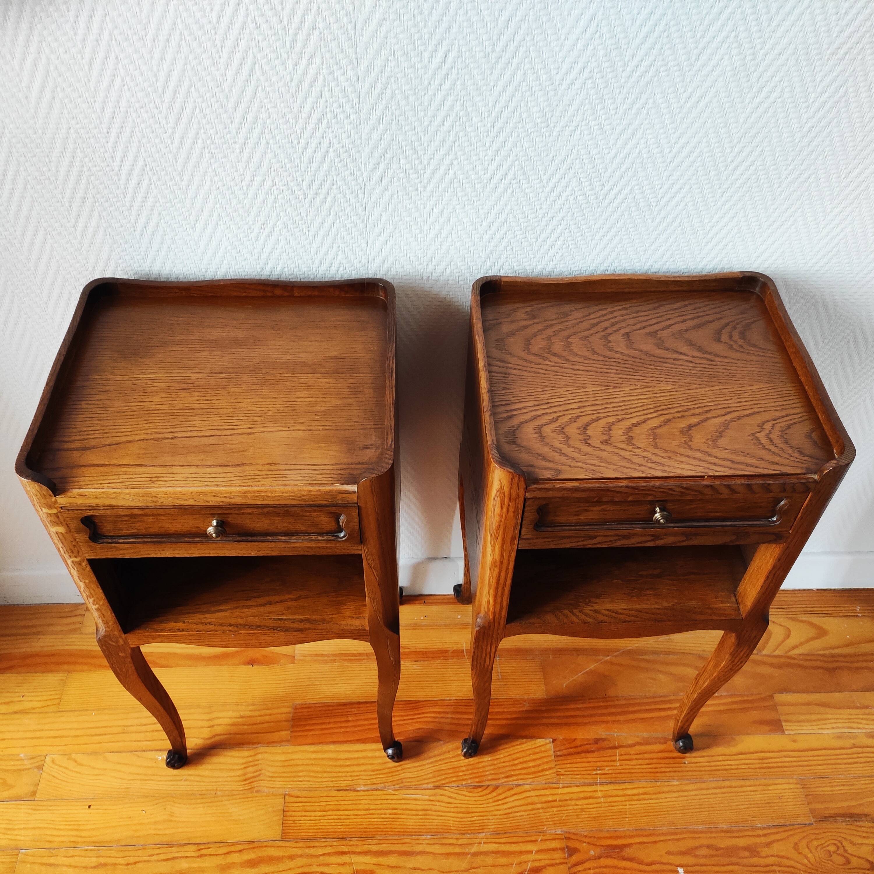 Pair of Louis VX style bedside tables