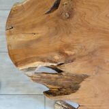 Brutalist coffee table in solid wood from the 50s