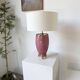 Pink and gold ceramic tripod table lamp