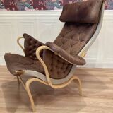 "Pernilla" leather armchair "Bruno Mathsson" 1960.