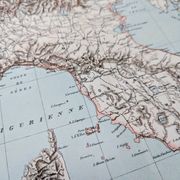 Northern Italy, historical map, 1887.