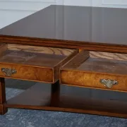 Large Georgian Coffee Table in Walnut Burr by Brights of Nettlebed London