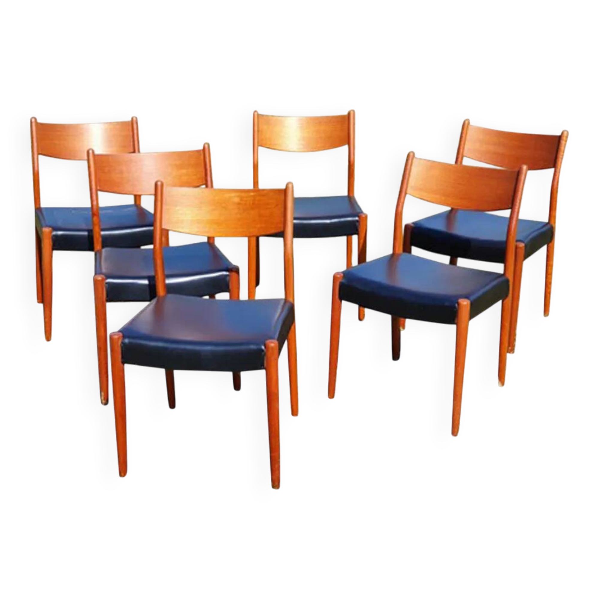 6 Scandinavian teak chairs 1960