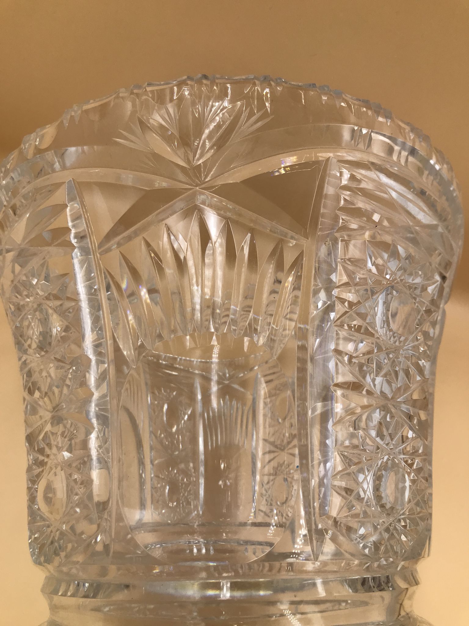 Vintage vase cut into facets of the 30s