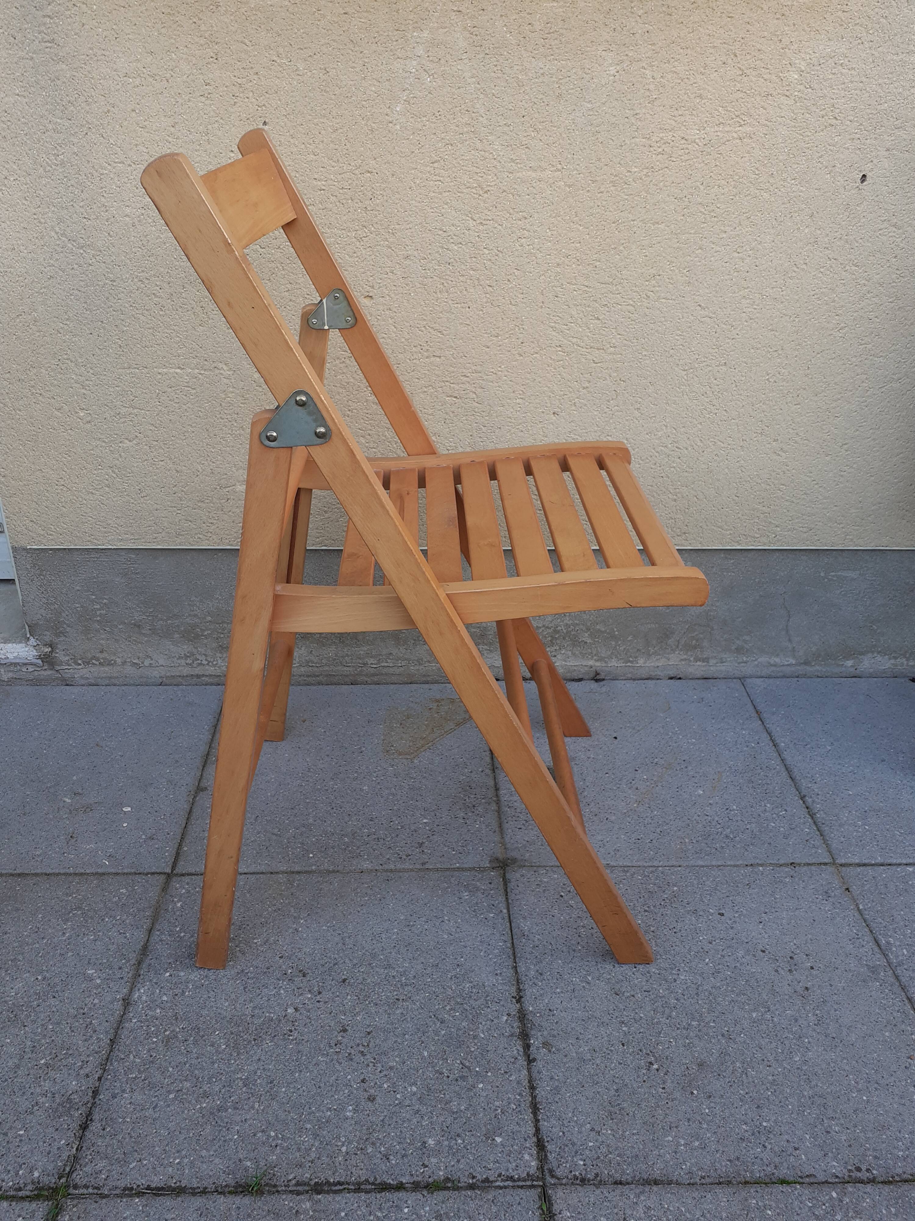 Chaise pliante bois blond