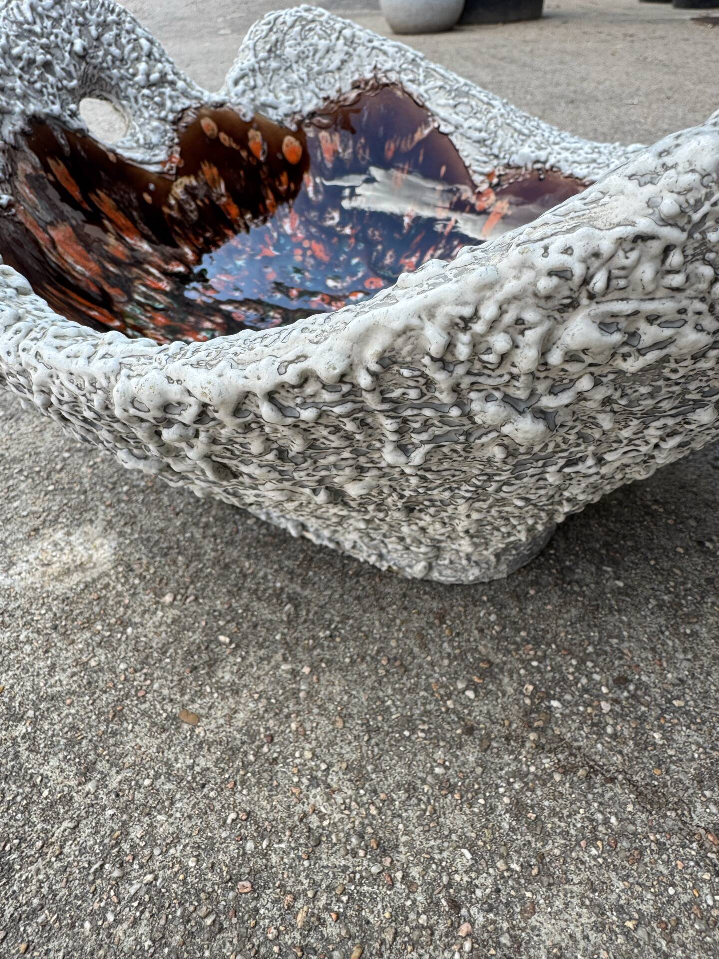 Large ceramic bowl lava Vallauris 1970s