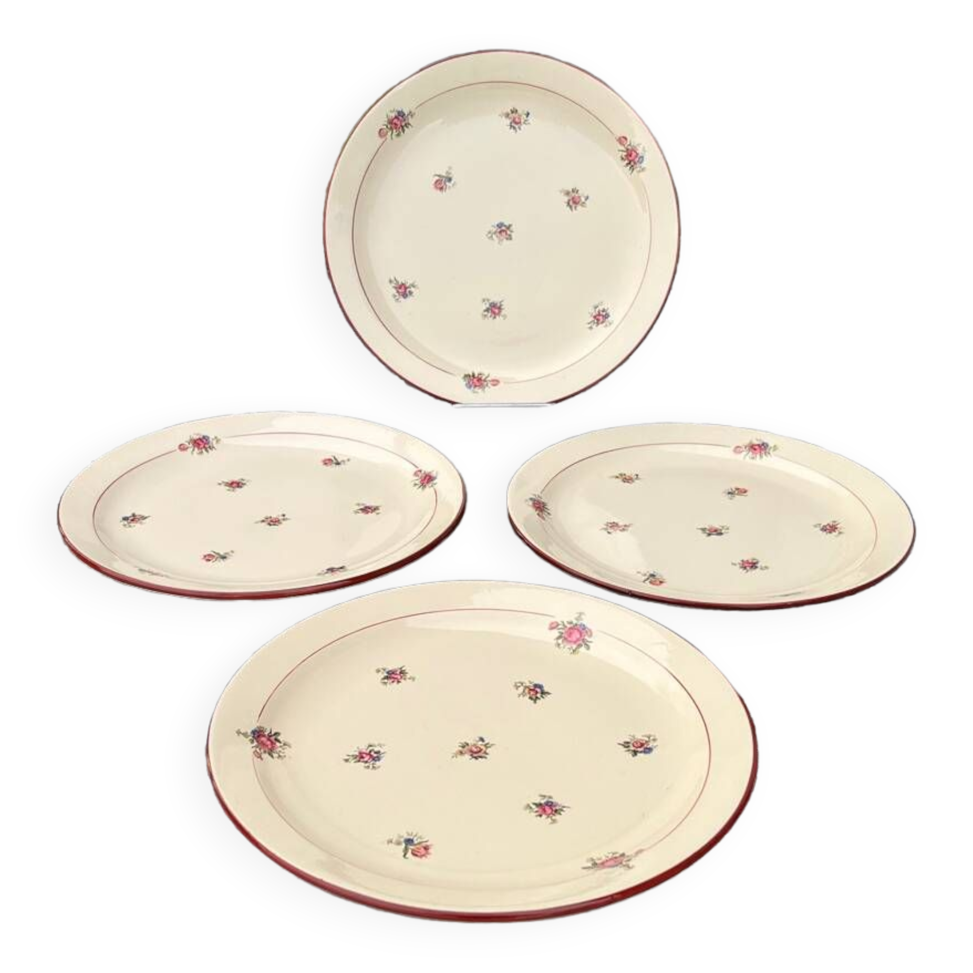 Set of 4 old Salins flat plates