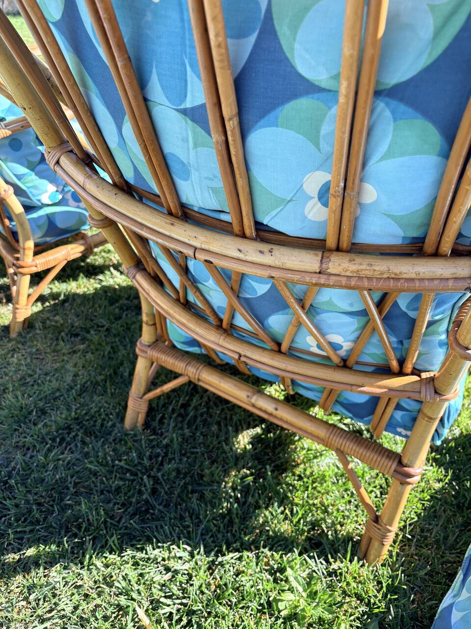 Pair of rattan armchairs "Audoux-Minnet" 1960