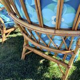 Pair of rattan armchairs "Audoux-Minnet" 1960